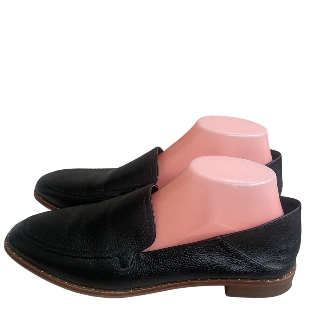 Vince Camuto Black Pebbled Leather Studded Loafers Flats Womens 10M 42 EUC